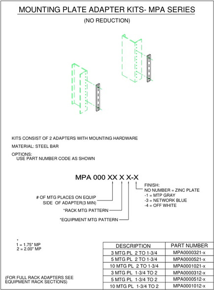 Moreng Telecom MPA0000912-1 Mtg Adapter - 09    Mtg  Plc | American Cable Assemblies