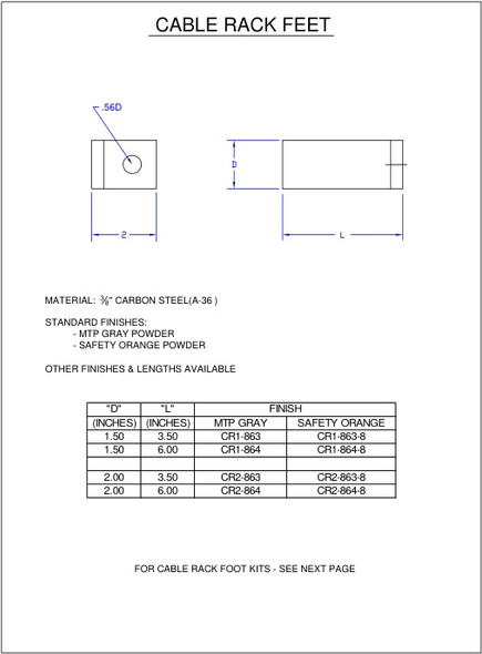 Moreng Telecom CR2-863 Cable Rack End   "L"  Bracket | American Cable Assemblies