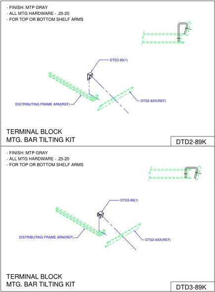 Moreng Telecom DTD2-89K Tilting Kit For Top Or Bottom Shelf Arm | American Cable Assemblies