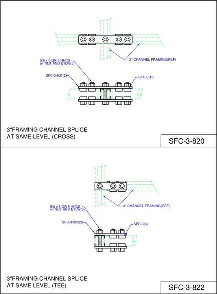 Moreng Telecom SFC-3-822 Aux Framing Junction Kit  (T - Ending)    -    3" | American Cable Assemblies