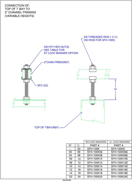 Moreng Telecom SFH-100K48 Hgr Rod / Frmg Kit    (Frmg Over  Rr) | American Cable Assemblies