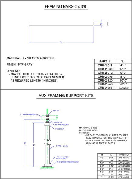 Moreng Telecom AFS-084KC Aux Frmg Supt Kit    (Single Frmg) | American Cable Assemblies
