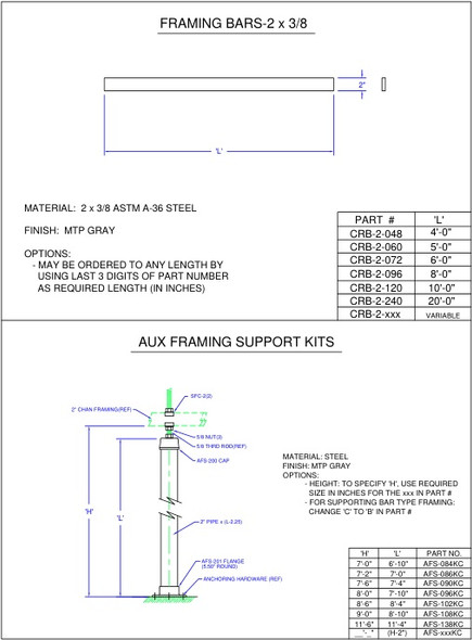 Moreng Telecom AFS-138KC Aux Frmg Supt Kit    (Single Frmg) | American Cable Assemblies