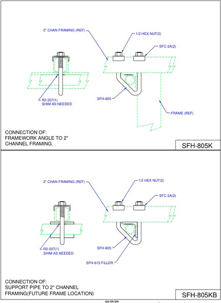 Moreng Telecom SFH-805K V-Bolt Kit  (Rr/Channel) | American Cable Assemblies