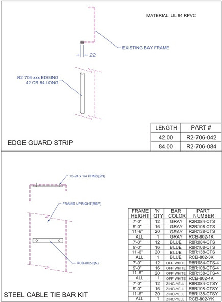 Moreng Telecom R2R138-CTS_ Steel Cable Tie Bar Kit | American Cable Assemblies