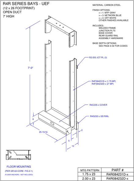 Moreng Telecom R4R084231D-3 Unequal Flange Bay - Open Duct | American Cable Assemblies