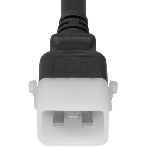 DL2013-H-072 - 6FT Black Dual Lock IEC320 C20 Secure-Locking to IEC320 C13 Universal Locking 15A 250V | American Cable Assemblies
