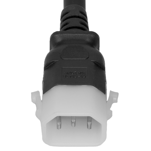 DL1413-F-084 - 7FT Black Dual Lock IEC320 C14 Secure-Locking to IEC320 C13 Universal Locking 10A 250V | American Cable Assemblies