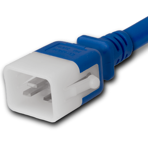 DL2019-J-060-BLU - 5FT Blue Dual Lock IEC320 C20 Secure-Locking to IEC320 C19 Universal Locking 20A 250V | American Cable Assemblies