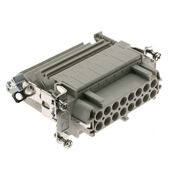 Mencom CTF-16L Standard, CT series, Female Rectangular Insert, size 77.27, 16 pin, 16 amp, Screw Left ground | American Cable Assemblies