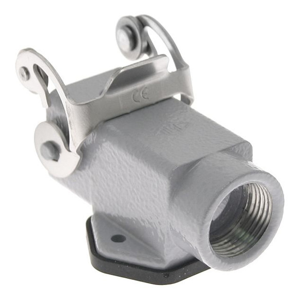 Mencom CKAX-03APS Standard, Rectangular Base, Angled Bulkhead mount, size 21.21, Stainless Steel Single Latch, PG11 cable entry, Bulkhead hole closed | American Cable Assemblies