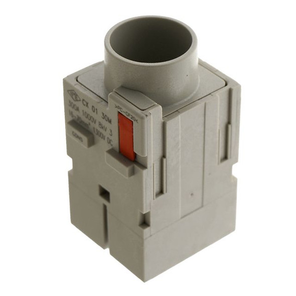 Mencom CX-01-30M Mixo series, Male Rectangular Insert, 1 pole, 2 modules, 300A, crimp, C30 Contacts (16-70mm) | American Cable Assemblies