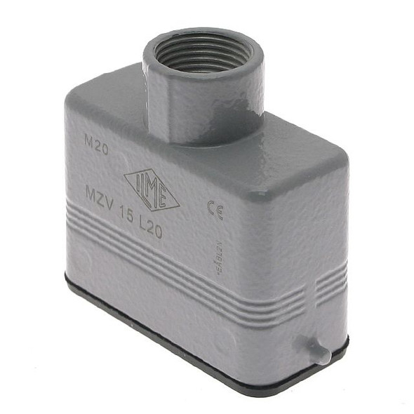 Mencom MZV-15L20 Standard, Rectangular Hood, size 49.16, 2 Pegs, Top M20 cable entry | American Cable Assemblies
