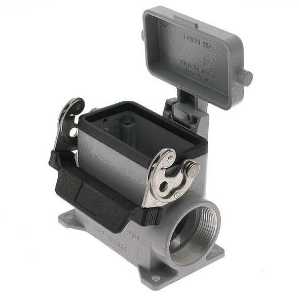 Mencom CAP-10LS29 Standard, Rectangular Base with cover, Single Latch, Surface mount, size 57.27, Side PG29 cable entry, High Construction | American Cable Assemblies