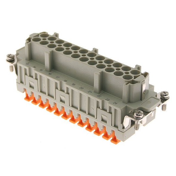 Mencom CSHF-24-24N Standard, CSH series, Kitted, Female Rectangular Inserts, size 104.27, 24 pin, 16 amp, Squich Spring | American Cable Assemblies