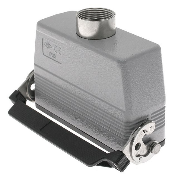 Mencom CAV-24LG21 Standard, Rectangular Hood, size 104.27, Single Latch with gasket, Top PG21 cable entry, High Construction | American Cable Assemblies