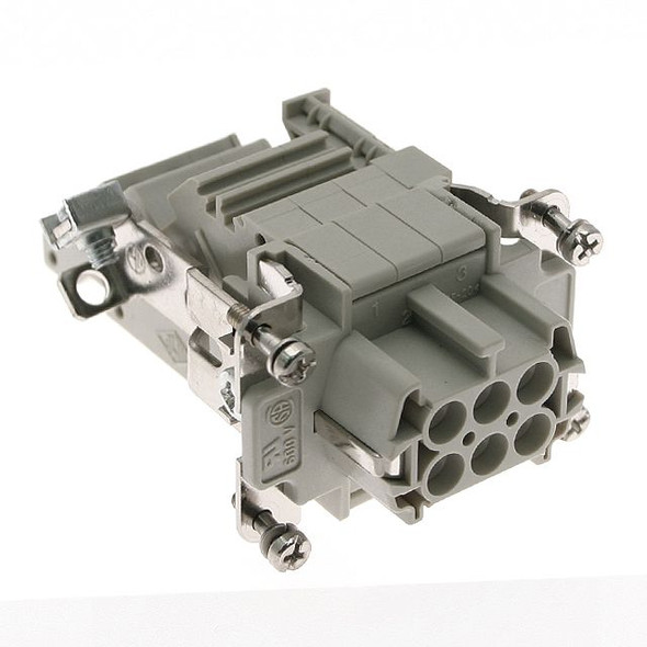 Mencom CTF-06L Standard, CT series, Female Rectangular Insert, size 44.27, 6 pin, 16 amp, Screw Left ground | American Cable Assemblies