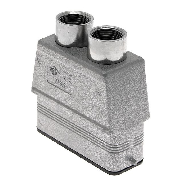 Mencom MZAV-25L220 Standard, Rectangular Hood, size 66.16, 2 Pegs, 2 Top M20 cable entries, High Construction | American Cable Assemblies