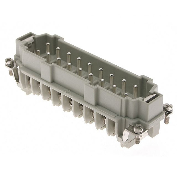 Mencom CMEM-16N Standard, CME series, Male Rectangular Insert, size 104.27, 16 pin, 16 amp, Screw Black | American Cable Assemblies