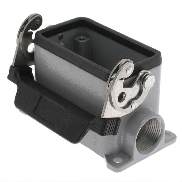 Mencom CMP-03L2 Insulated, Rectangular Base, Single Latch, Surface mount, size 57.27, 2 Dual PG16 cable entries | American Cable Assemblies