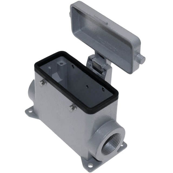 Mencom CAP-16CS Standard, Rectangular Base with cover, Surface mount, size 77.27, 4 Pegs, Side PG21 cable entry, High Construction | American Cable Assemblies
