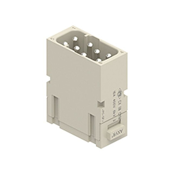 Mencom CX-08CYM Mixo series, Male Rectangular Insert, 8 pin, 1 module, 16 amp, AXYR Spring Push-in | American Cable Assemblies