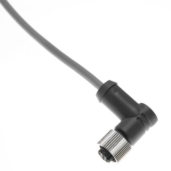 Mencom MEC-4FP-2M-R MEC, Cordset, 4 Pole, Female Right Angle, 2 Meters, 4A, Gray, PVC, Nickel Plated Brass | American Cable Assemblies