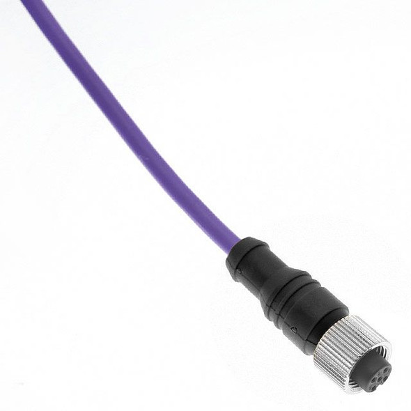 Mencom PBEC-3FP-10M Profibus DP, Cordset, Shielded Cable, Not shielded to coupling nut,3 Pole, Female Straight, 10 Meters, 22awg, 4A, Violet, PVC, Nickel Plated Brass | American Cable Assemblies