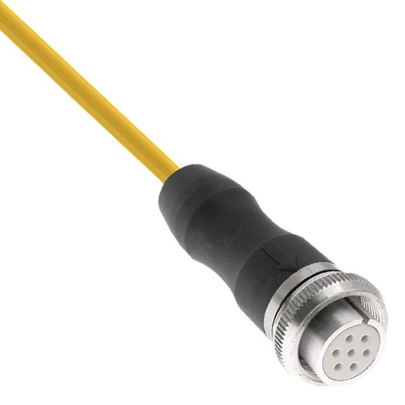 Mencom MS16S-7FPX-5M MIL-SPEC Size 16S-7, Cordset, 7 Pole, Female Straight, 5M, 18 awg, 8A, Yellow, PVC | American Cable Assemblies