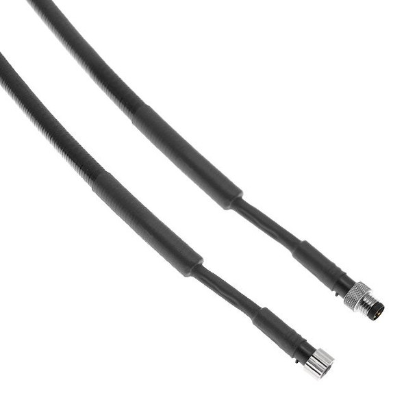 Mencom NAN-T-4MFP-4M-A03 NAN, Cordset, 4 Pole, Male Straight / Female Straight, 4 Meter, 3A, PVC Covered Stainless Steel with Black PVC Cable Inside, Nickel Plated Brass | American Cable Assemblies