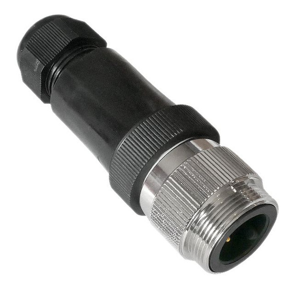 Mencom PMIN-4MP-FW MIN Power Distribution Series, 4 Pole, Male Straight, Field Wireable, Nickel Plated Brass, 12-18mm | American Cable Assemblies