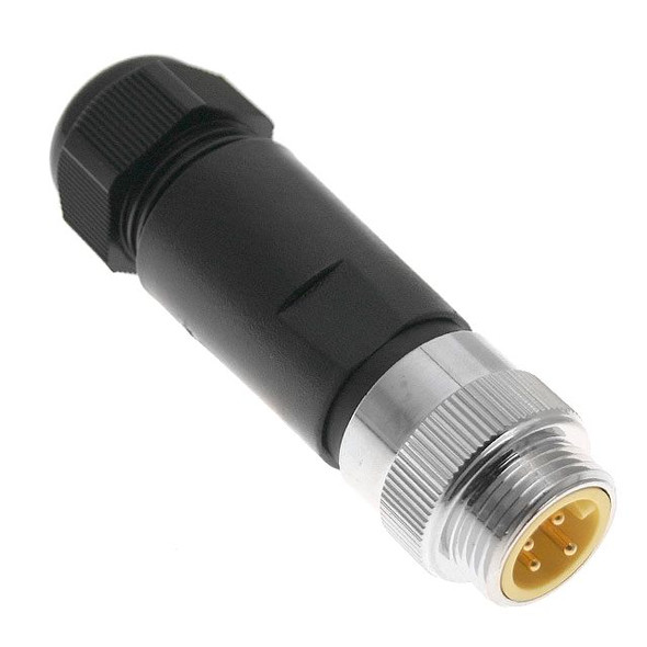 Mencom MIN-5MPM-FWX MIN Size I, 5 Pole, Male Straight with Male Threads, Field Wireable, Nickel Plated Brass, 8-17mm | American Cable Assemblies