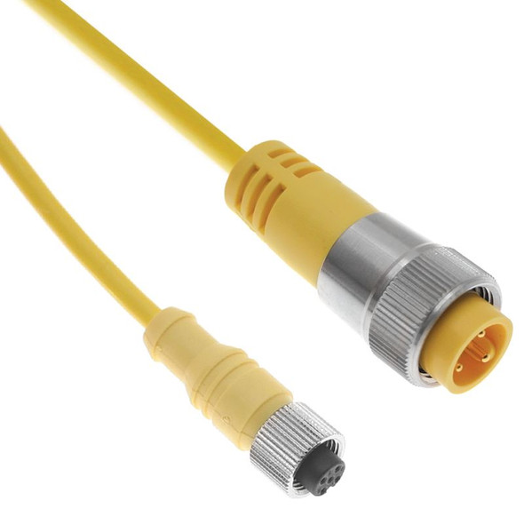 Mencom MINDC-3MFP-4M MIN Size I Male Straight to MDC Female Straight, Cordset, 3 Pole, 4M, 4A, Yellow, PVC | American Cable Assemblies