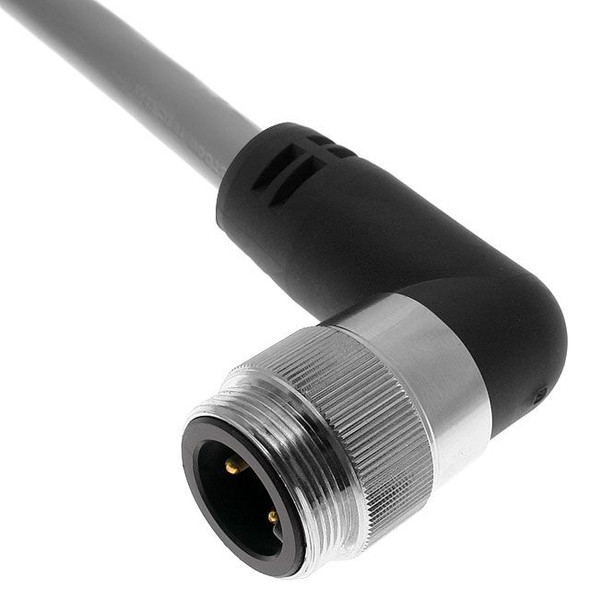 Mencom PMIN-30MP-2M-R MIN Power Distribution Series, Cordset, 3 Pole, Male Right Angle, 2M, 10awg, 42A, Gray, PVC | American Cable Assemblies