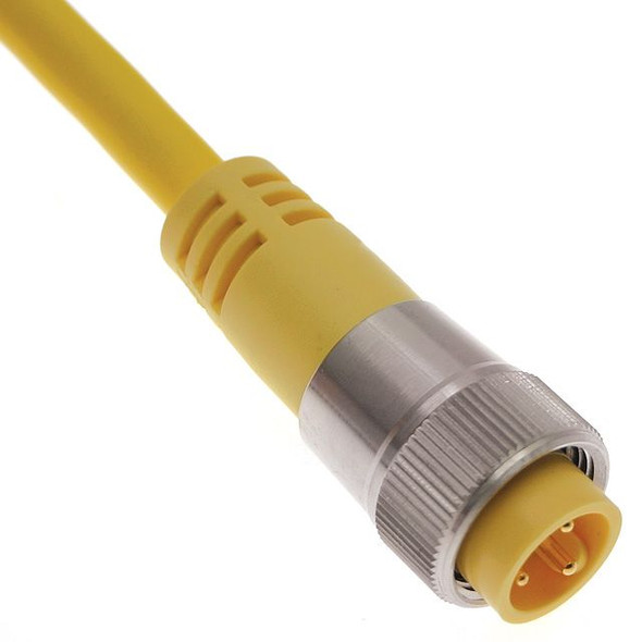 Mencom MIN-3MPX-6A MIN Size I, Cordset, 3 Pole, Male Straight, 6 Ft, 10A, Yellow, PVC, N.A.Auto | American Cable Assemblies