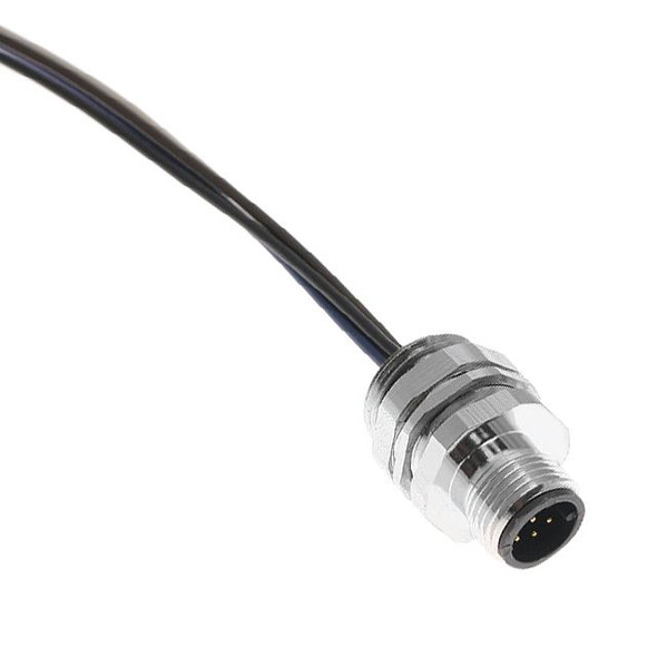 Mencom MDC-5MR-FLPG9 MDC, Receptacle, 5 Pole, Male Straight, 1Ft, 22awg, 4A, PG9, Front Mount with Front Lock Nut, Nickel Plated Brass | American Cable Assemblies