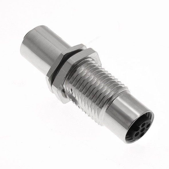 Mencom MDC-8FFR-TM MDC, Receptacle, 8 Pole, Female Straight / Female Straight Thru-mount, 2A, M16, Nickel Plated Brass | American Cable Assemblies