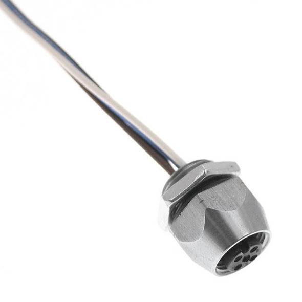 Mencom MDC-6FR-4-SS MDC, Receptacle, 6 Pole, Female Straight, 1Ft, 24awg, 2A, .25-NPT, Front Mount, Stainless Steel | American Cable Assemblies