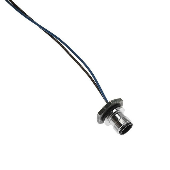Mencom MDC-3MR-M14-18 MDC, Receptacle, 3 Pole, Male Straight, 1Ft, 18awg, 4A, M14, Front Mount, Nickel Plated Brass | American Cable Assemblies