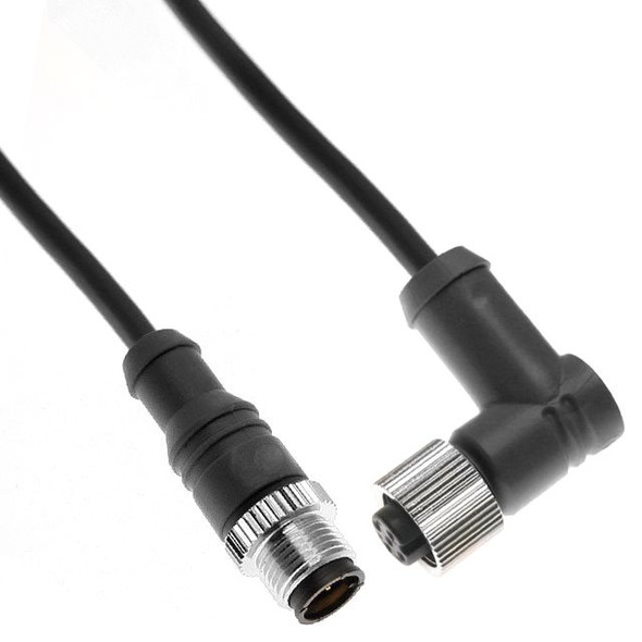 Mencom MDCWF-5MFRP-10M-B MDC, Continuous Flex, Cordset, 5 Pole, Male Straight / Female Right Angle, 10M, 4A, Nickel Plated Brass | American Cable Assemblies