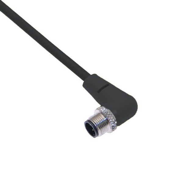 Mencom MDCPM-12MP-2M-R-B MDC, Cordset, Shielded Cable, Not shielded to coupling nut,12 Pole, Male Right Angle, 2M, 2A, Black, PUR, Nickel Plated Brass | American Cable Assemblies