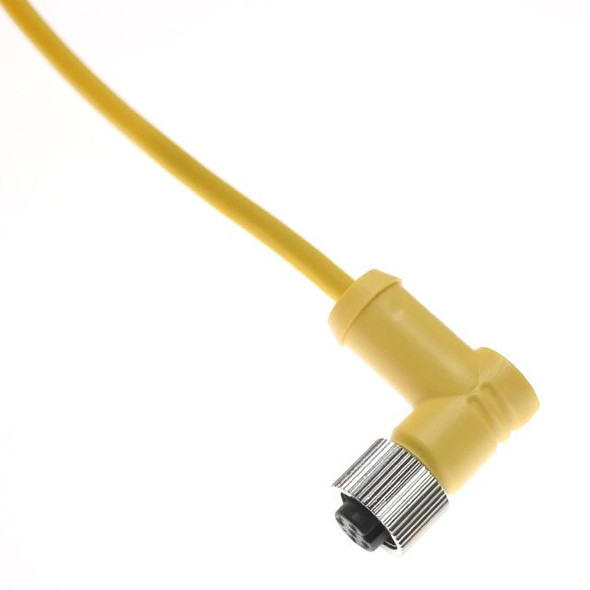 Mencom MDCM-8FP-15M-R MDC, Cordset, Shielded Cable, Not shielded to coupling nut,8 Pole, Female Right Angle, 15M, 2A, Yellow, PVC, Nickel Plated Brass | American Cable Assemblies