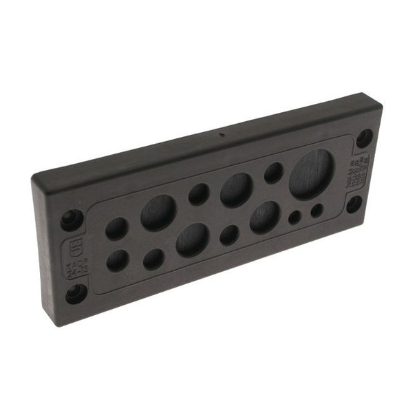 Mencom KADP-24-13 KADP Cable Entry Plate, 13 Entries, 2 x 3.0-5.5mm, 6 x 4.1-8.1mm, 4 x 9.0-14.0mm, and 1 x 14.0-20.0mm | American Cable Assemblies