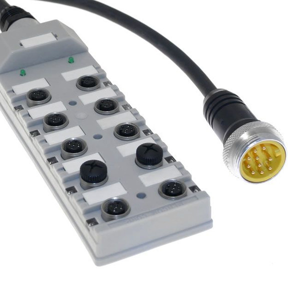 Mencom JDC-03P-212-M100 JDC Junction Blocks, 3 Pin, 10 Port, PNP, MIN Size III 10 Meters Home Run Connector | American Cable Assemblies