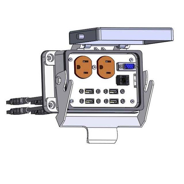 Mencom DP-DDB15-RJ45-4USB-06-48LS Panel Interface Connector with Duplex outlet, DDB15, RJ45, (4) USB-06, in a 48 housing | American Cable Assemblies
