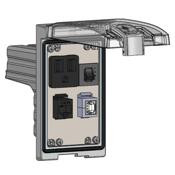 Mencom LP1-DP1-RJ45-USB-BFAF-R Low Profile Panel Interface Connector with Simplex outlet, RJ45, USB-BFAF in a Single Cover Housing | American Cable Assemblies
