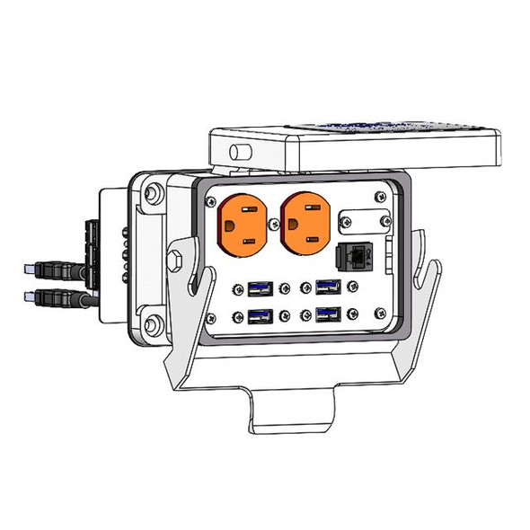Mencom DP-RJ45-4U3B-06-48 Panel Interface Connector with Duplex outlet, RJ45, 4 x USB 3.0 form A with 6' cable, in a 48 housing | American Cable Assemblies