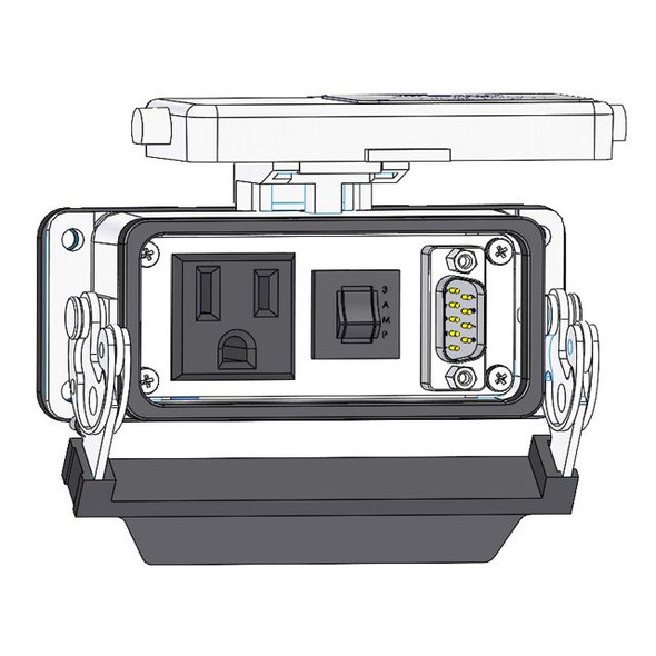 Mencom DP1-MDB9-RJ45-24 Panel Interface Connector with Simplex outlet, MDB9, and RJ45, in a 24 housing | American Cable Assemblies