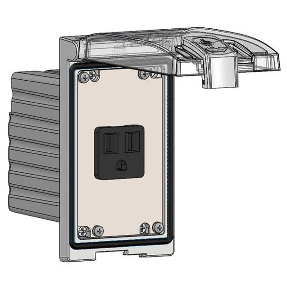 Mencom LP1SS-DP1 Low Profile Panel Interface Connector with Simplex outlet, in a Single Cover, Stainless Steel Housing | American Cable Assemblies