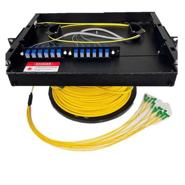 4RU Rack Mount Fiber Optic Enclosure w/Sliding Tray | LGX Fiber Patch Panel | Made in USA
